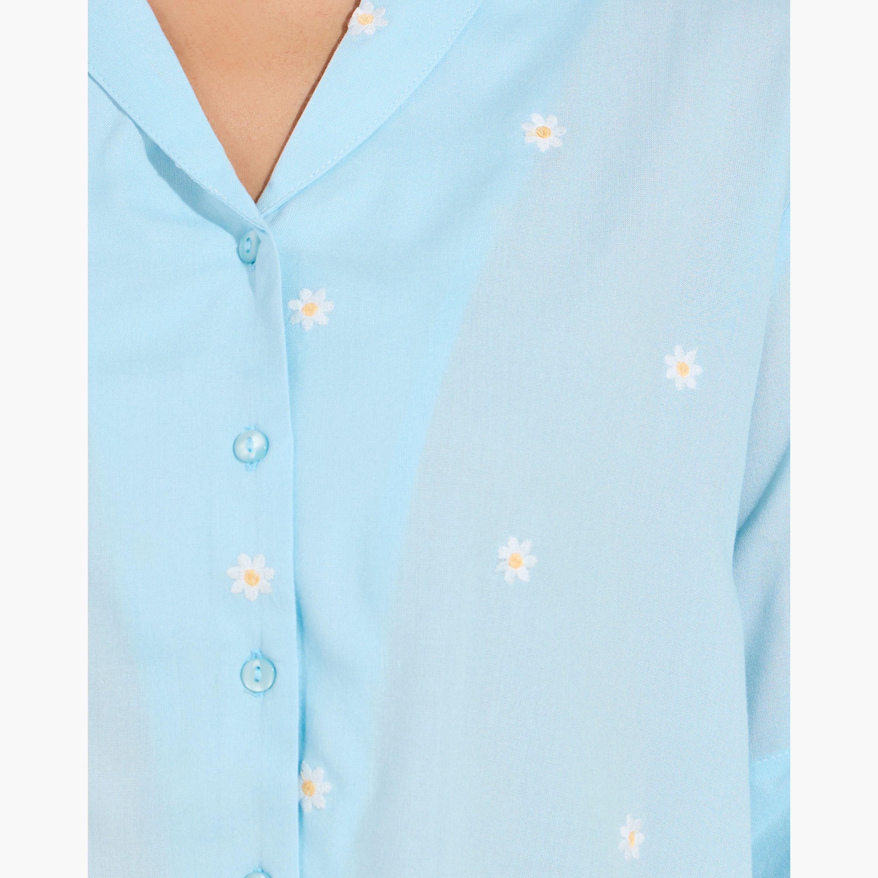 Styli Embroidered Shawl Lapel Shirt-women-clothing-shirtsandblouses-shirts-image-3