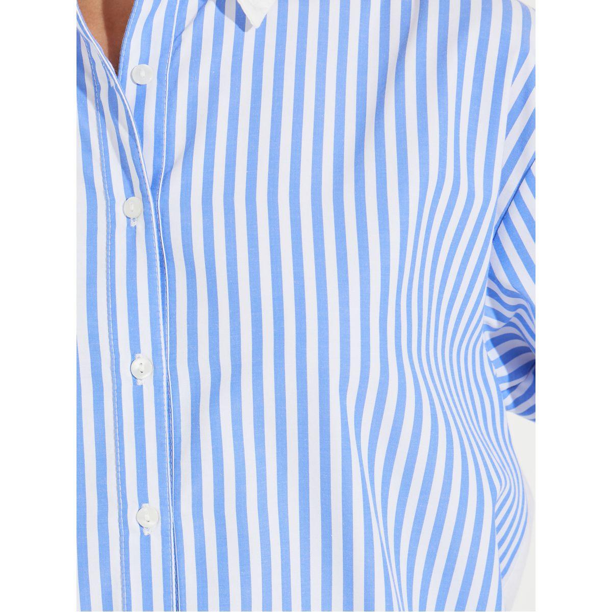 بلوزة مخططة فضفاضة مع ازرار-women-clothing-shirtsandblouses-shirts-image-2