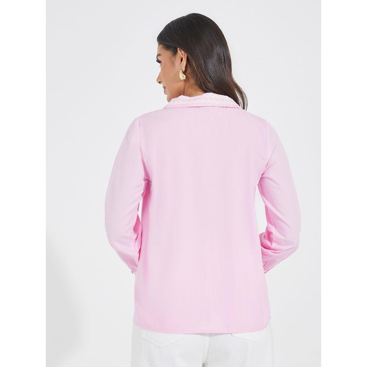 بلوزة بتفاصيل مُتباينة مع أزرار غلق-women-clothing-shirtsandblouses-shirts-image-5