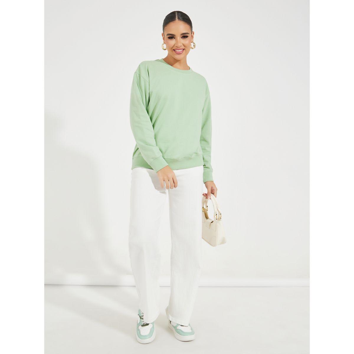 Styli Regular Fit Solid Sweatshirt-women-winterwear-hoodiesandsweatshirts-sweatshirts-image-2