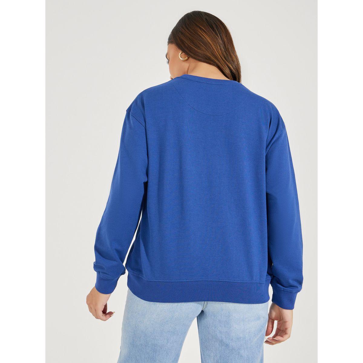 Styli Solid Regular Fit Sweatshirt-women-winterwear-hoodiesandsweatshirts-sweatshirts-image-4