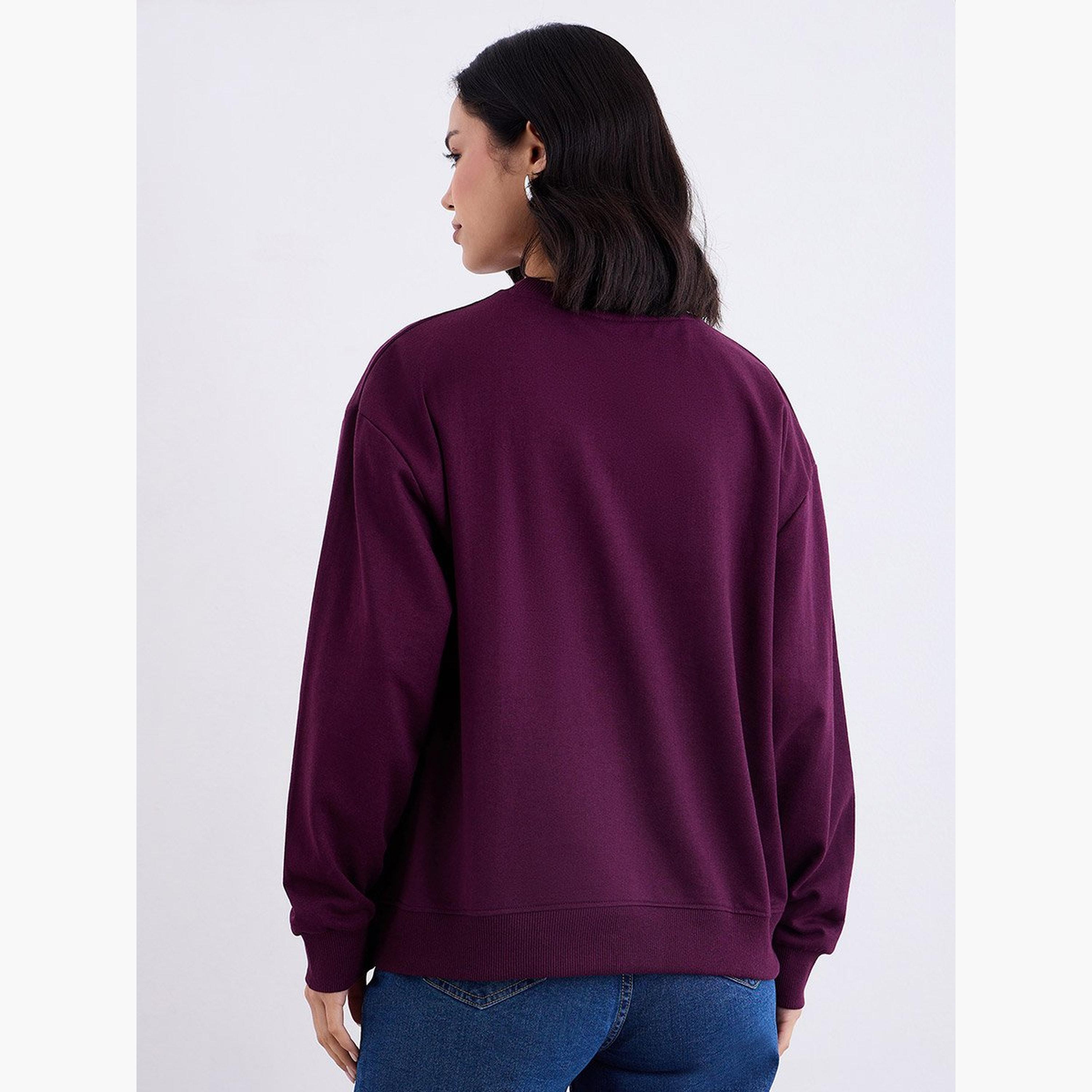 Styli Solid Round Neck Long Sleeves Women's Sweatshirt-women-clothing-hoodiesandsweatshirts-sweatshirts-image-5