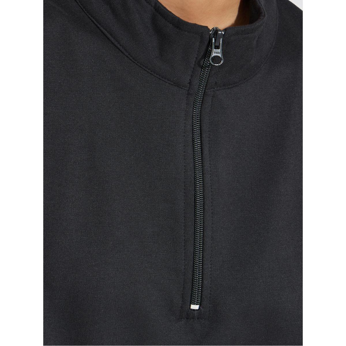 Styli Solid Regular Fit Half Zip Sweatshirt-women-winterwear-hoodiesandsweatshirts-sweatshirts-image-3