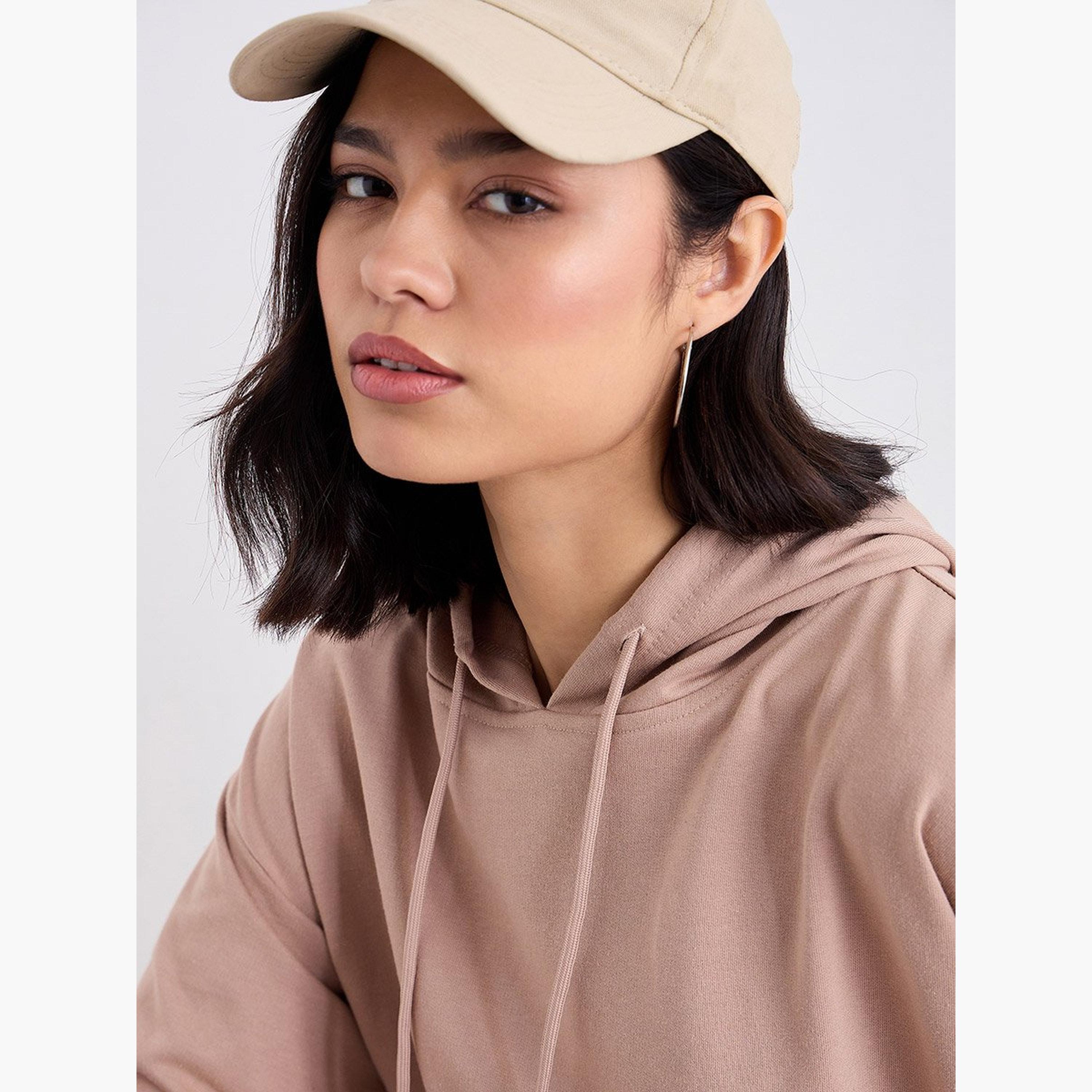 Styli Solid Hooded Neck Long Sleeves Women's Hoodie-women-winterwear-hoodiesandsweatshirts-hoodies-image-3