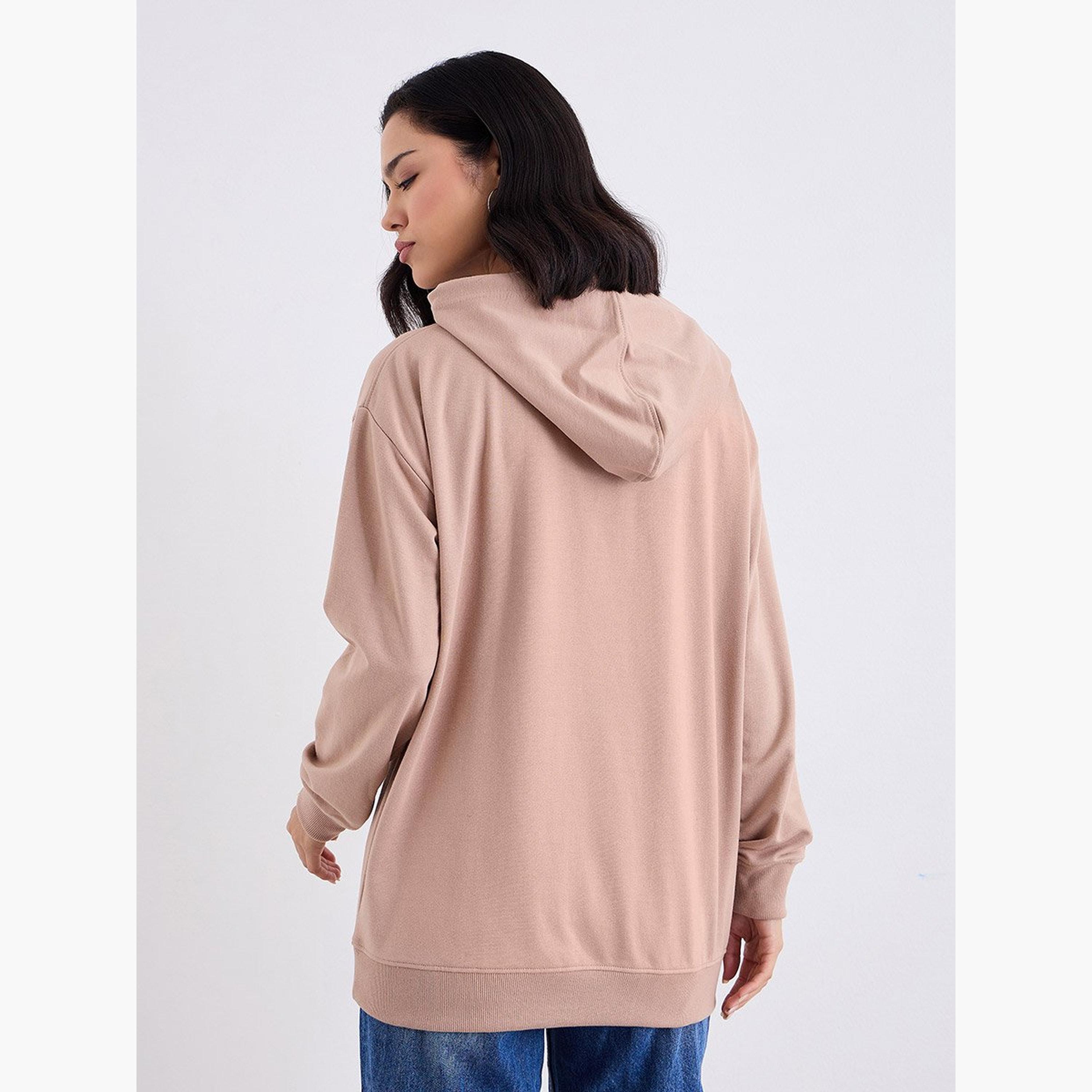 Styli Solid Hooded Neck Long Sleeves Women's Hoodie-women-winterwear-hoodiesandsweatshirts-hoodies-image-4