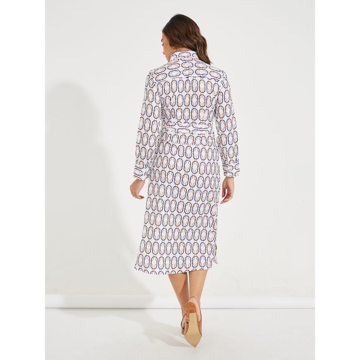 Styli Elevate All Over Print Shirt Midi Dress with Tie Belt-women-clothing-dresses-image-6