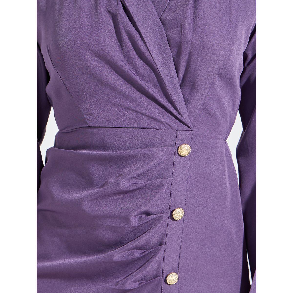 فستان ميدي مزين بازرار مع شق امامي-women-clothing-dresses-image-3