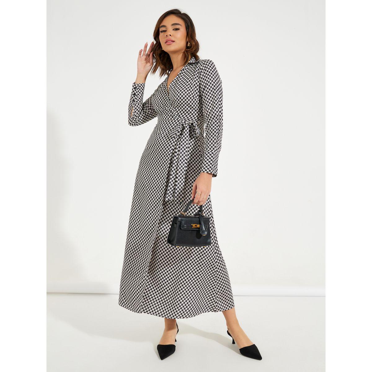 Styli Elevate All Over Print Wrap Maxi Dress with Tie-Waist-women-clothing-dresses-image-4