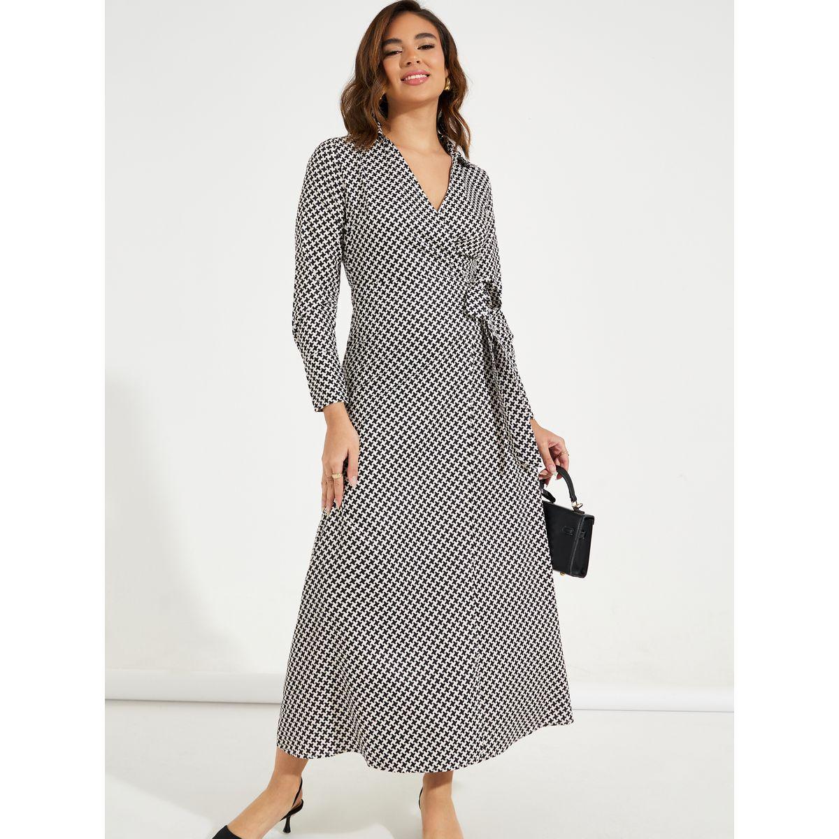 Styli Elevate All Over Print Wrap Maxi Dress with Tie-Waist-women-clothing-dresses-image-5
