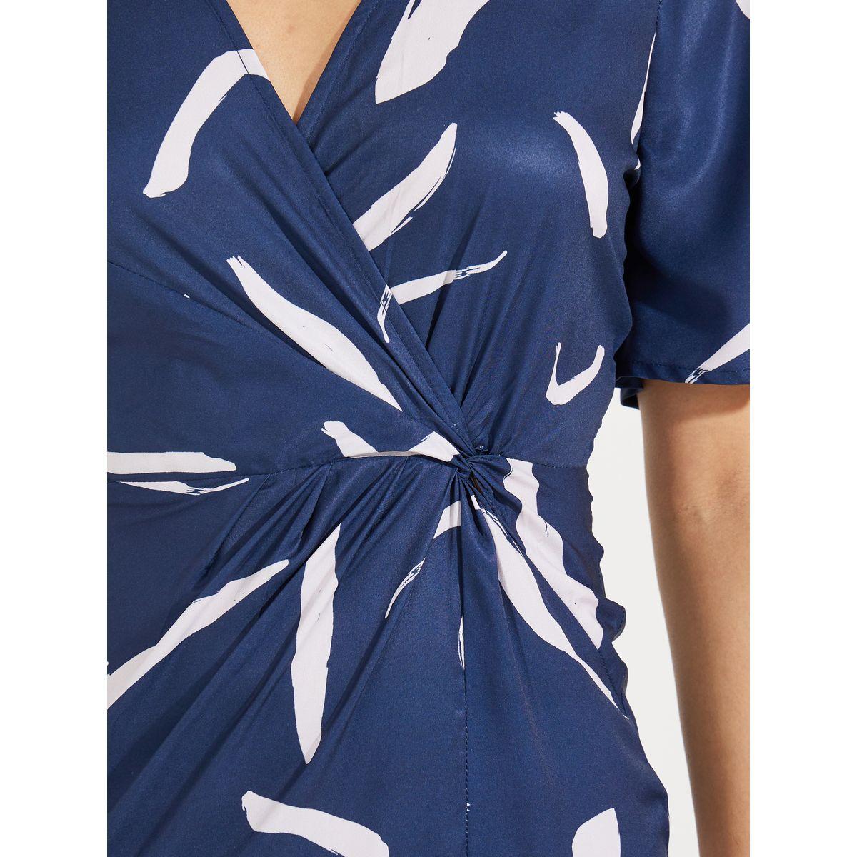 فستان ميدي بنمط لف مع أكمام فلوت-women-clothing-dresses-image-3