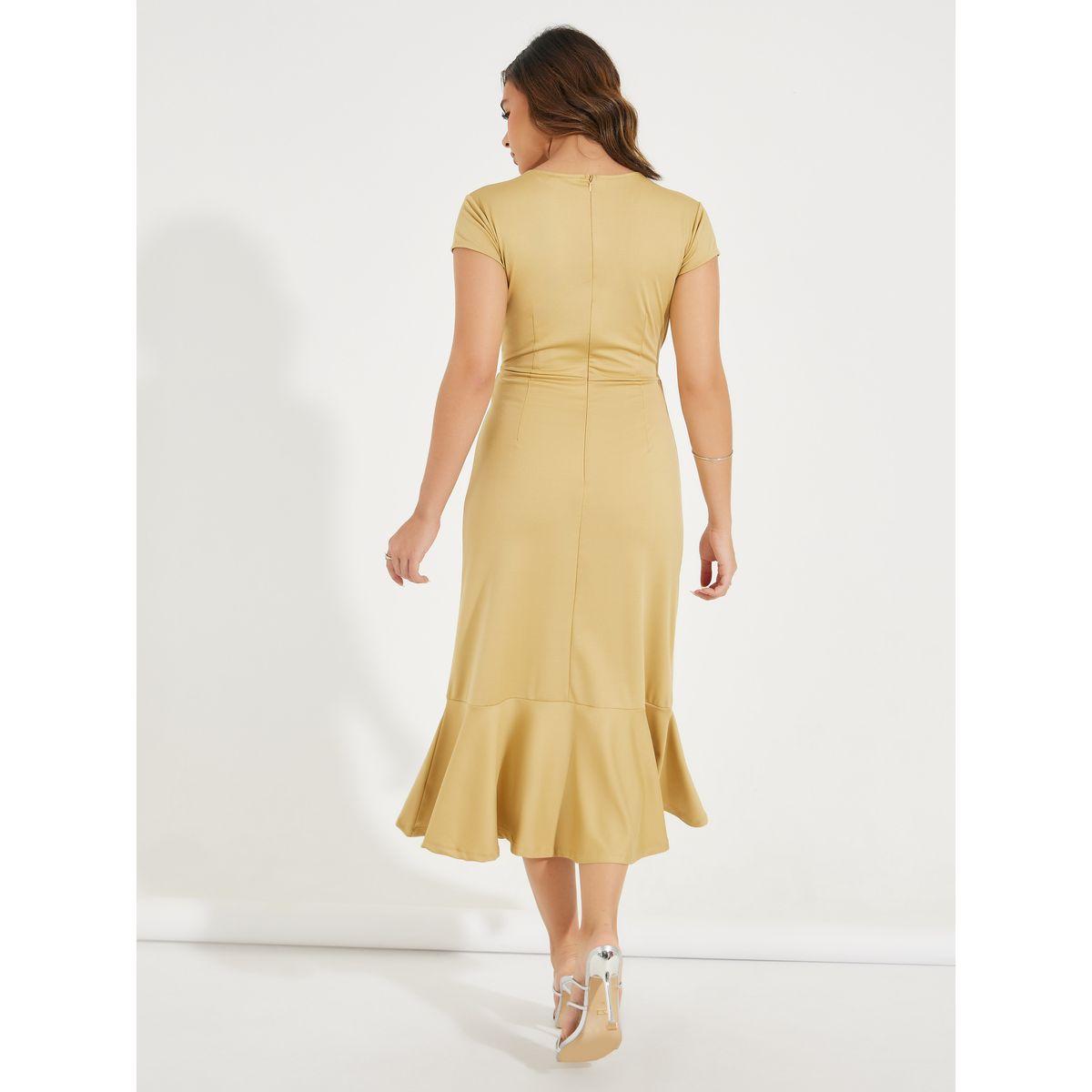 Styli Elevate Knitted Frill Hem Belted Sheath Midi Dress-women-clothing-dresses-image-5