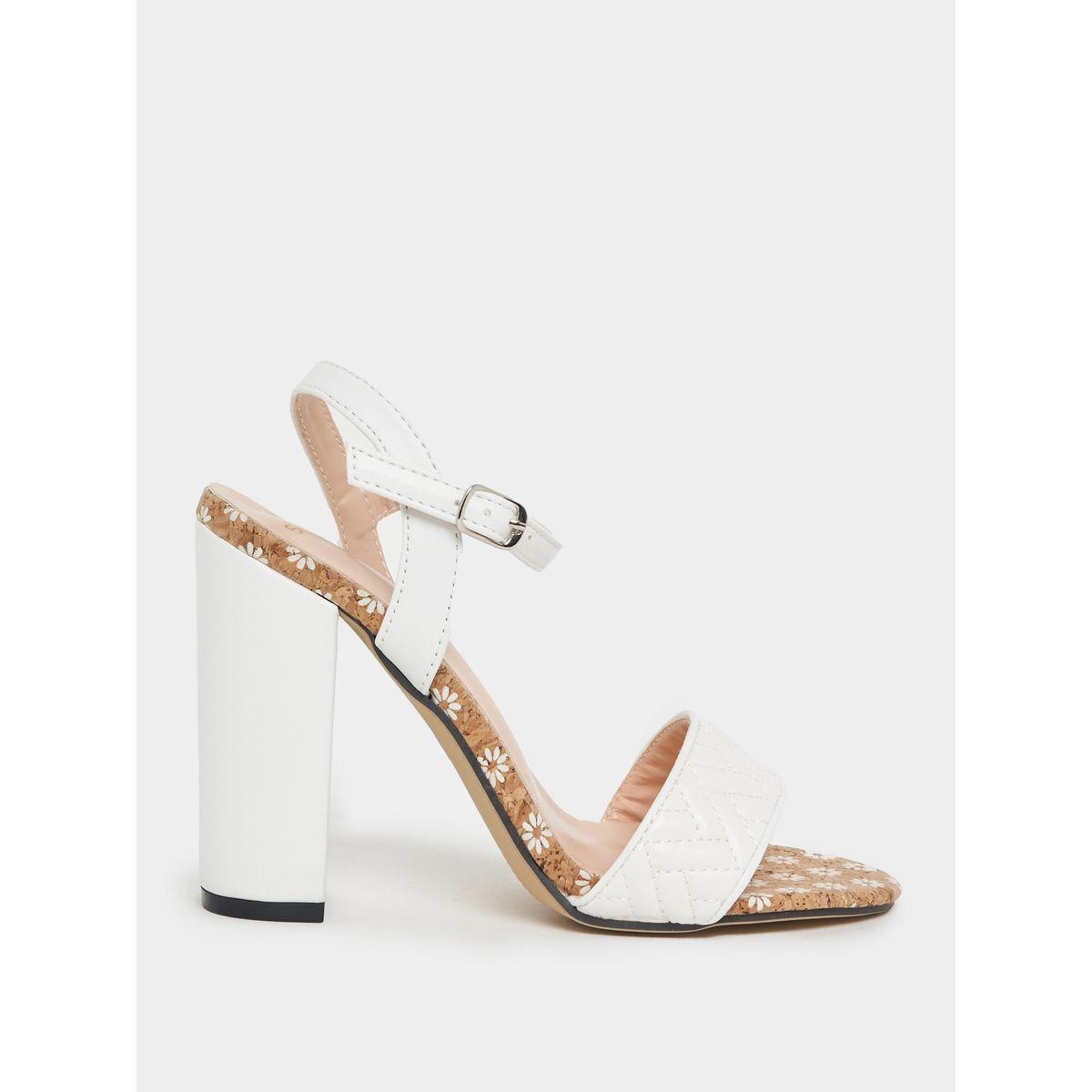 Styli Quilted Block Heels Sandals with Ankle Strap-women-shoes-heels-image-1