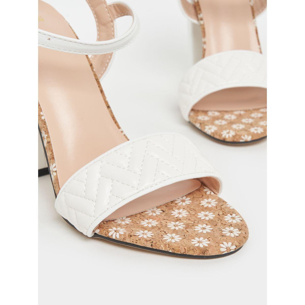 Styli Quilted Block Heels Sandals with Ankle Strap-women-shoes-heels-image-3