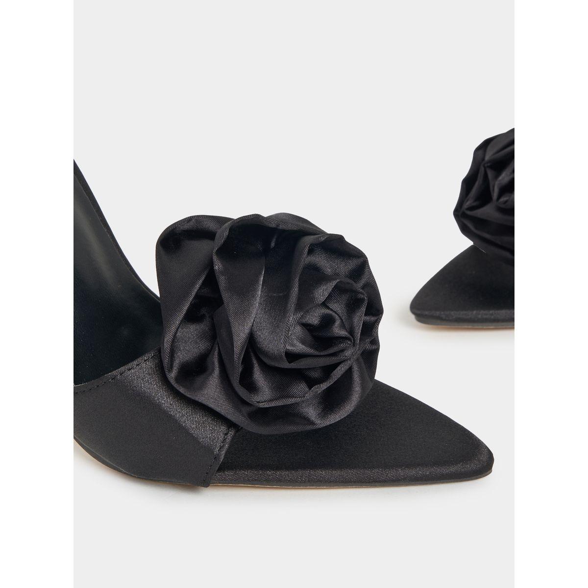 Styli Flower Applique Ankle Strap Sandals-women-shoes-heels-image-3