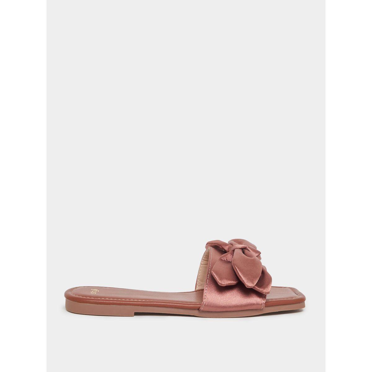 Styli Bow Design Flat Sandals-women-shoes-sandals-flats-image-1