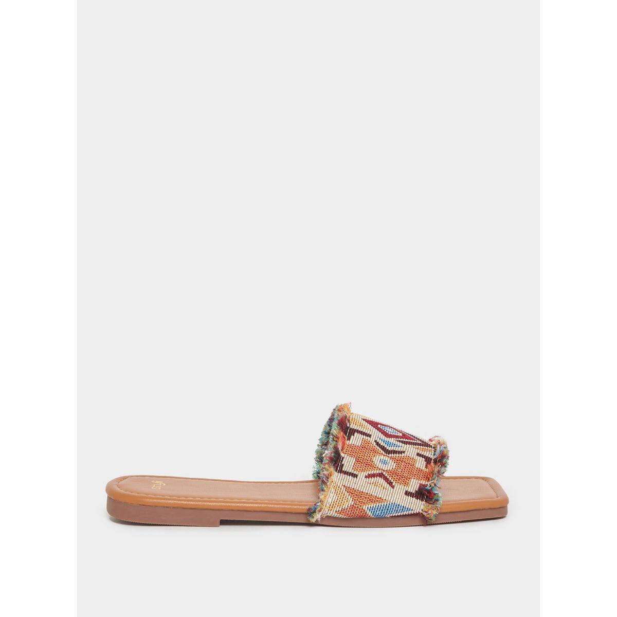 Styli Patterned Strap Flat Sandals-women-shoes-sandals-flats-image-1