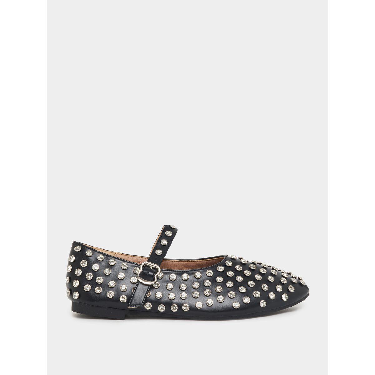 Styli Embellished Round Toe Shoes with Buckle-women-shoes-sandals-flats-image-2