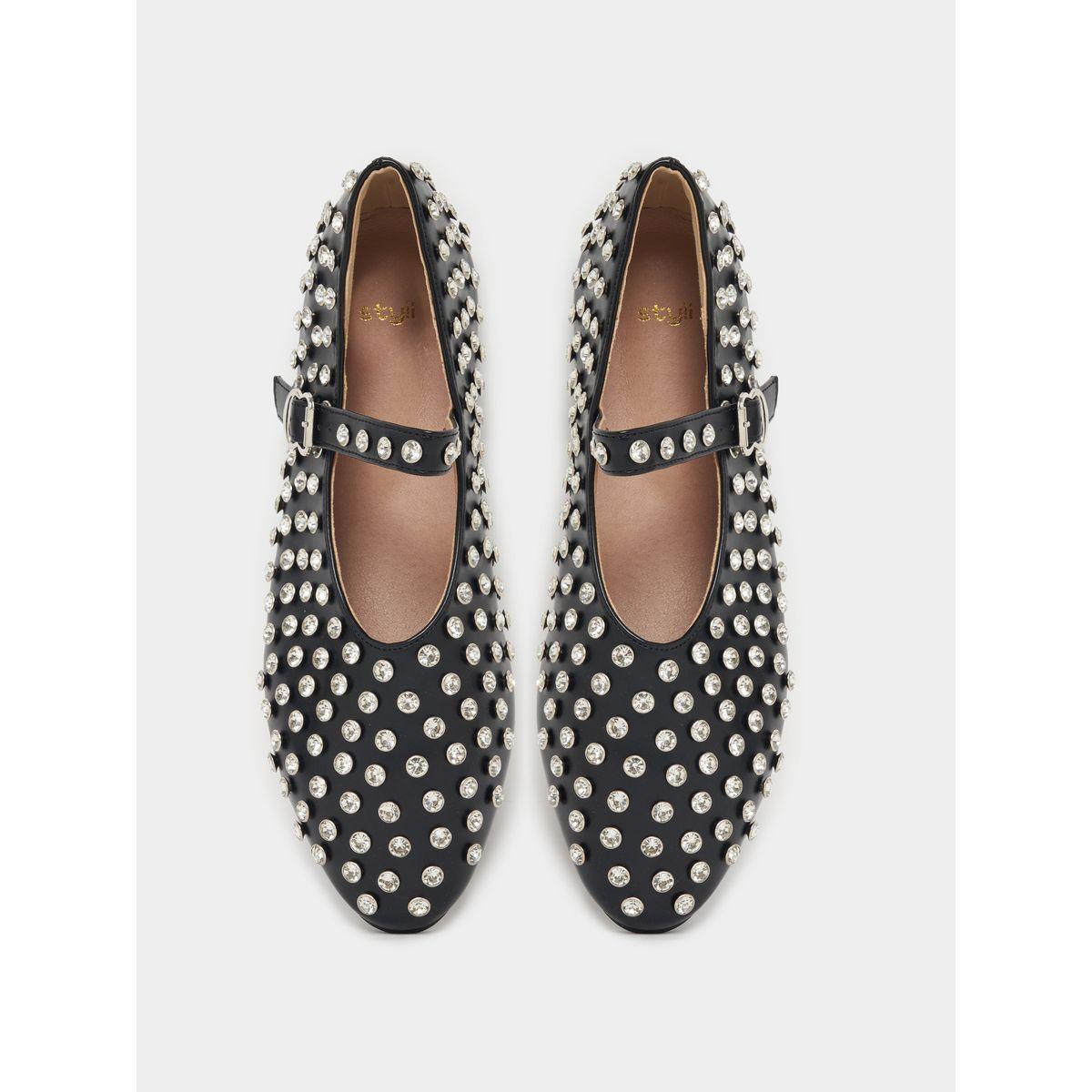 Styli Embellished Round Toe Shoes with Buckle-women-shoes-sandals-flats-image-5