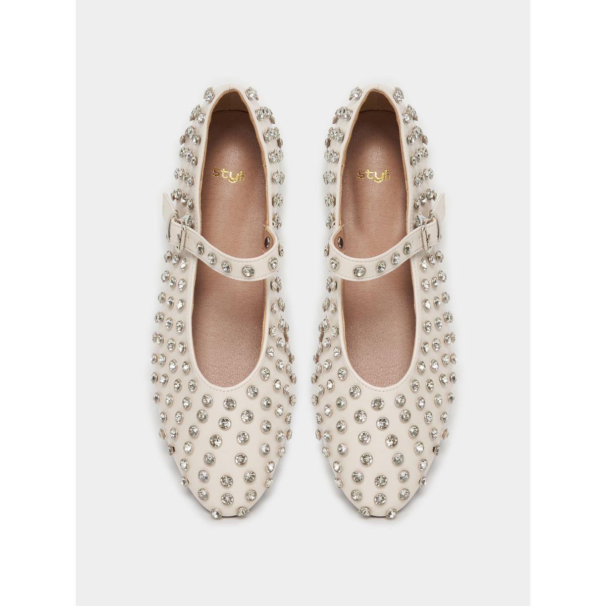 Styli Embellished Ballerina Shoes with Buckle Closure-women-shoes-loafersandmoccasins-image-6