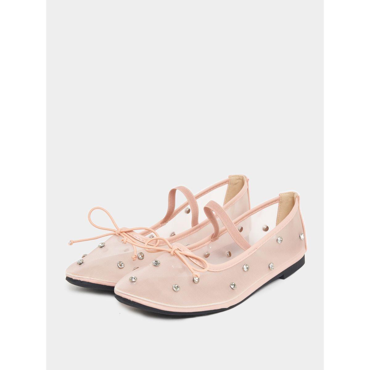 Styli Crystal Embellished Mesh Ballerina Shoes-women-shoes-loafersandmoccasins-image-2