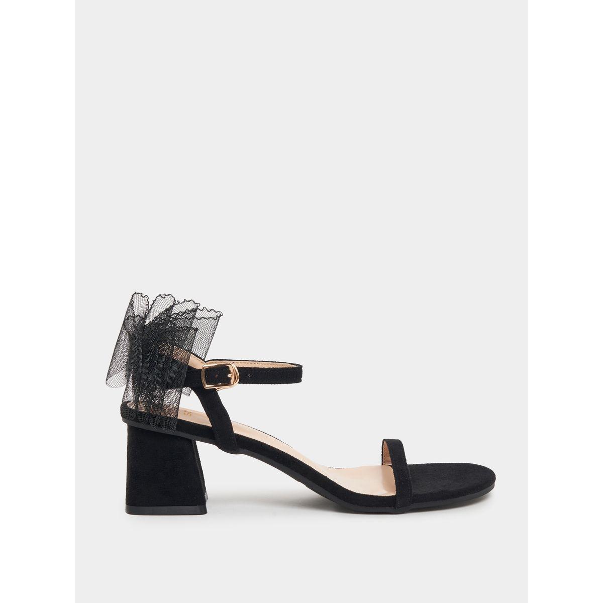 Styli Bow Decor Block Heel Sandals-women-shoes-heels-image-3