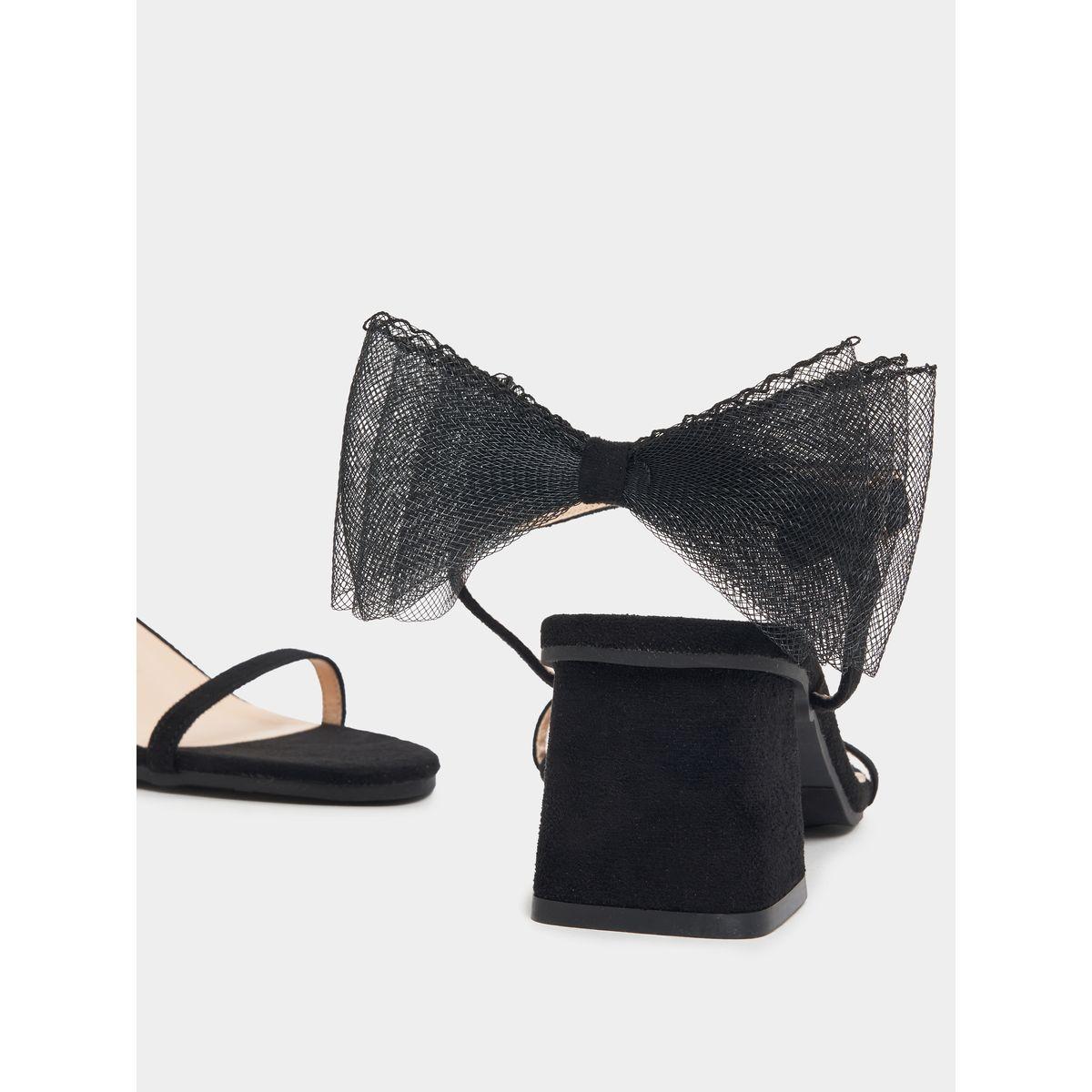 Styli Bow Decor Block Heel Sandals-women-shoes-heels-image-5