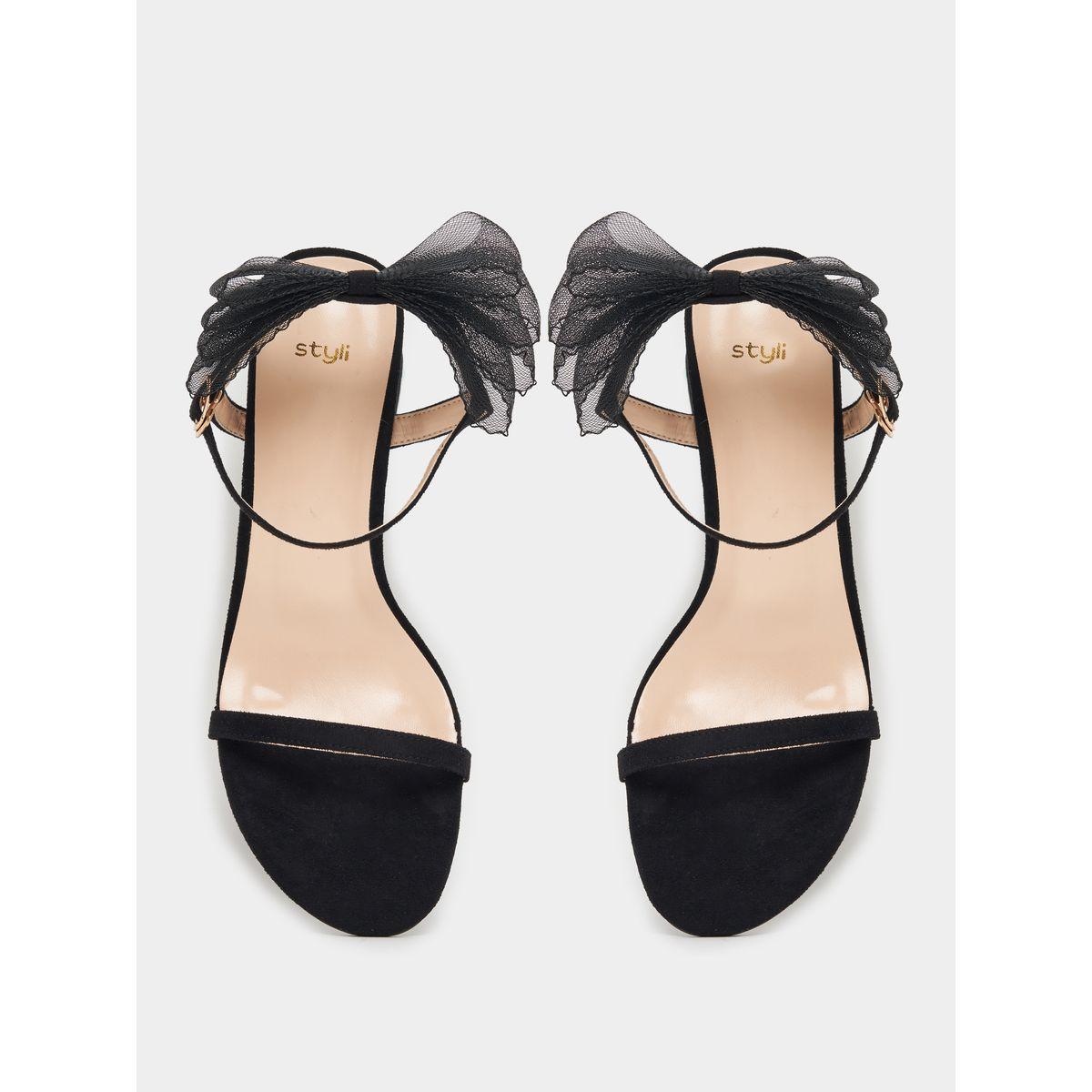 Styli Bow Decor Block Heel Sandals-women-shoes-heels-image-7