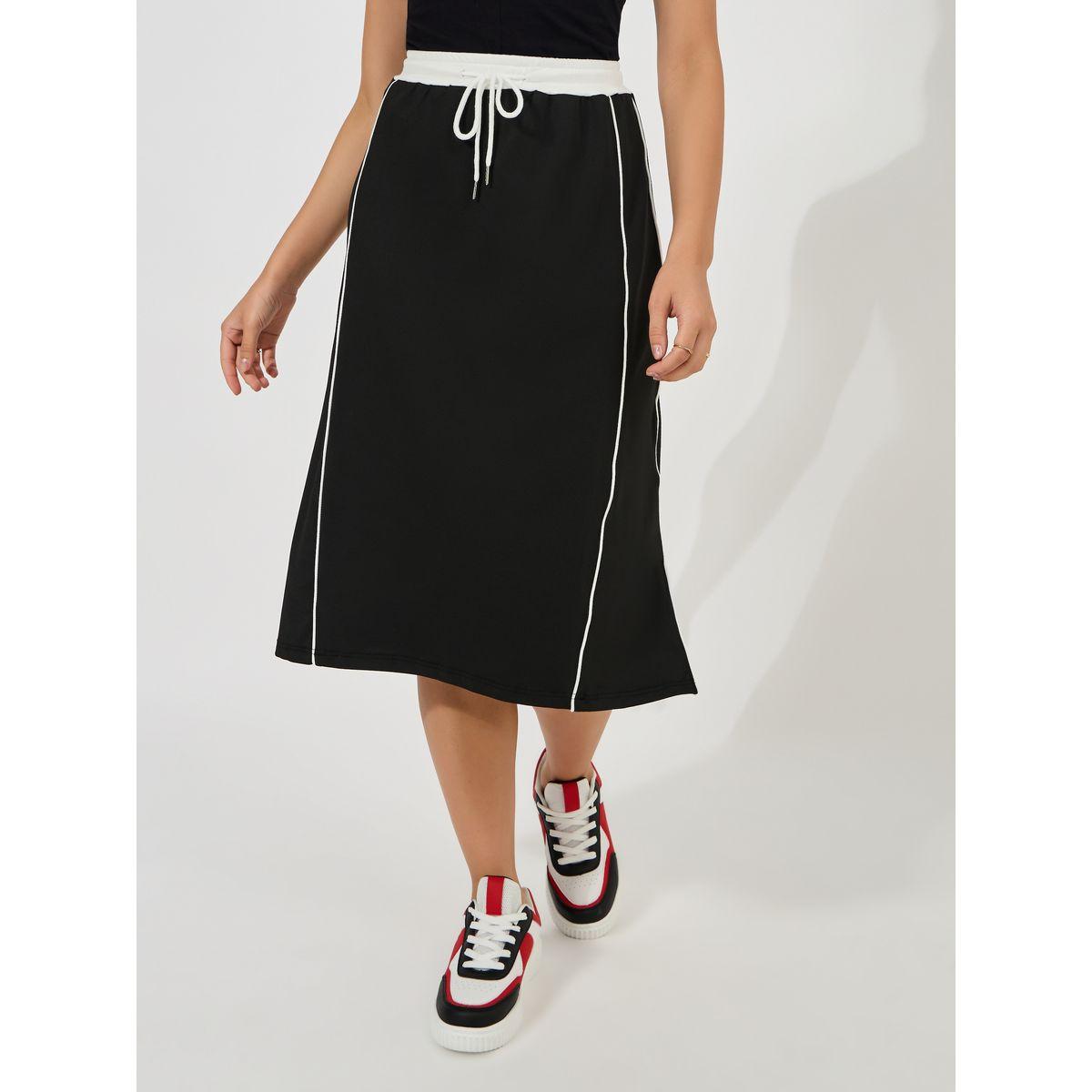 تنورة ميدي بتفاصيل محزوزة مع اربطة-women-clothing-bottoms-skirts-image-2