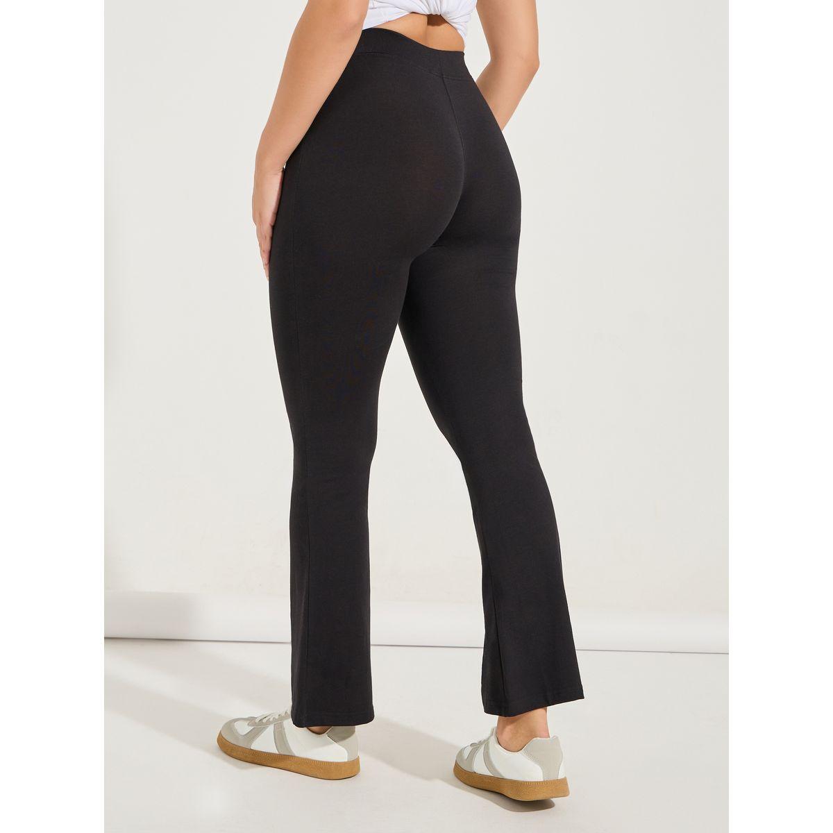 Styli Solid Ankle Length Leggings with Front Split-women-clothing-bottoms-leggings-image-4