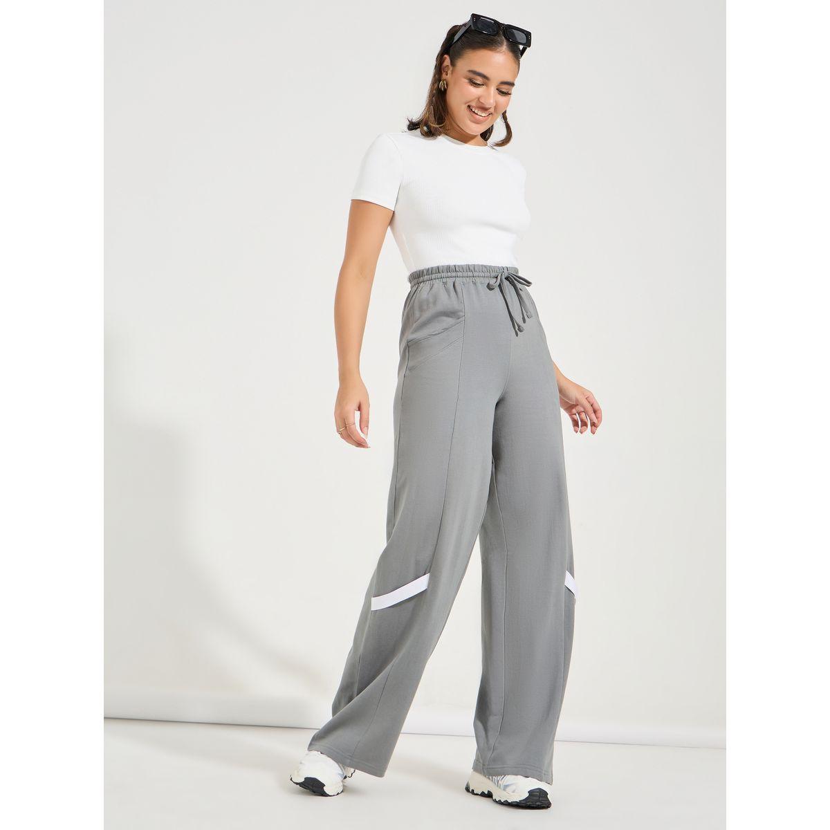 Styli High Rise Band Detail Wide Leg Joggers-women-clothing-bottoms-joggers-image-1