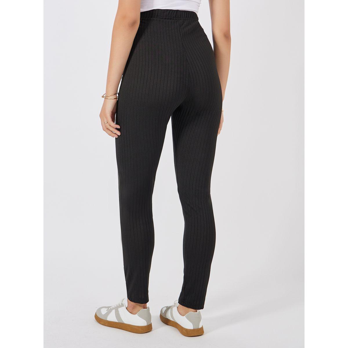 Styli Ribbed Leggings with Elasticated Waistband-women-clothing-bottoms-leggings-image-4