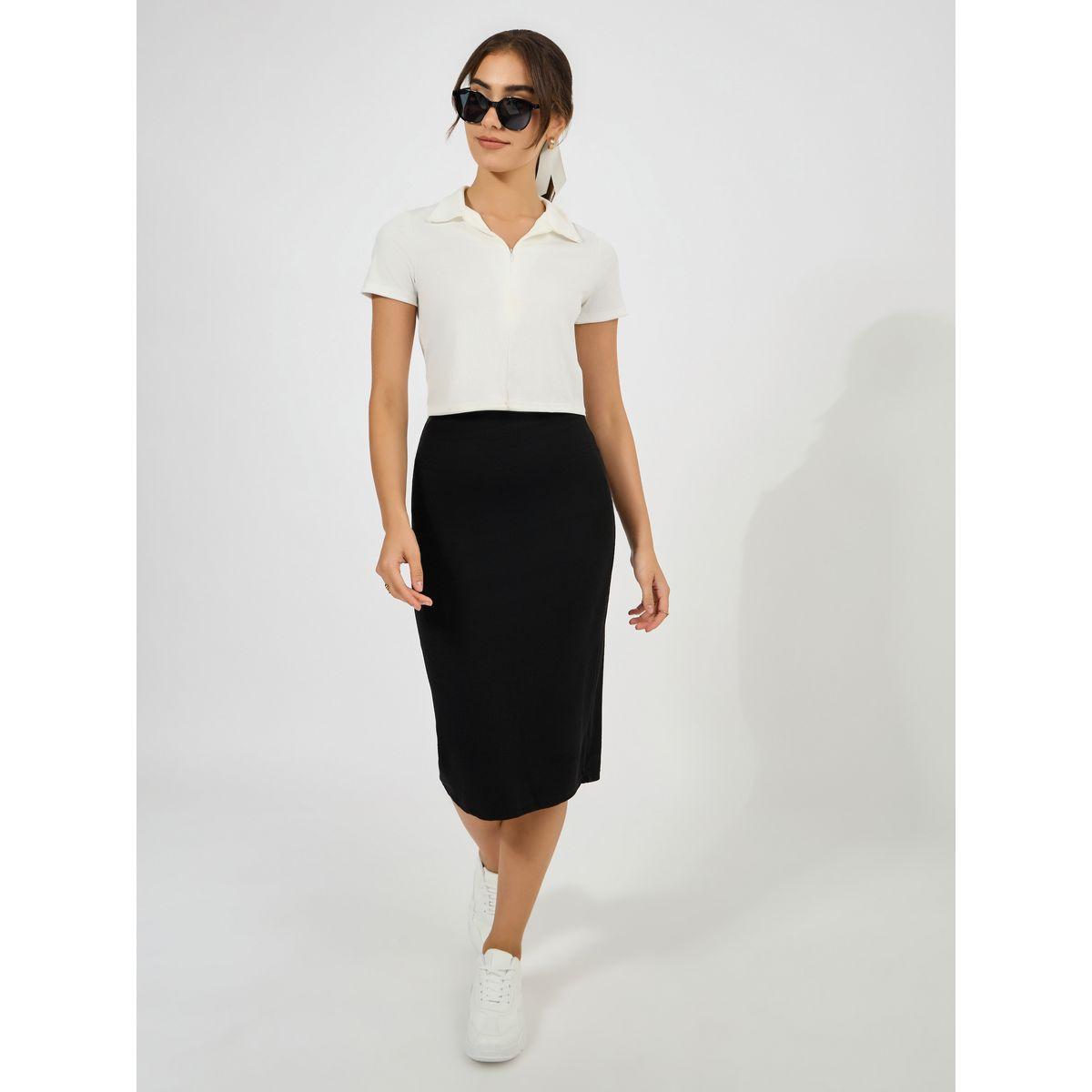 تنورة ميدي مضلعة مع خصر مطاطي-women-clothing-bottoms-skirts-image-1
