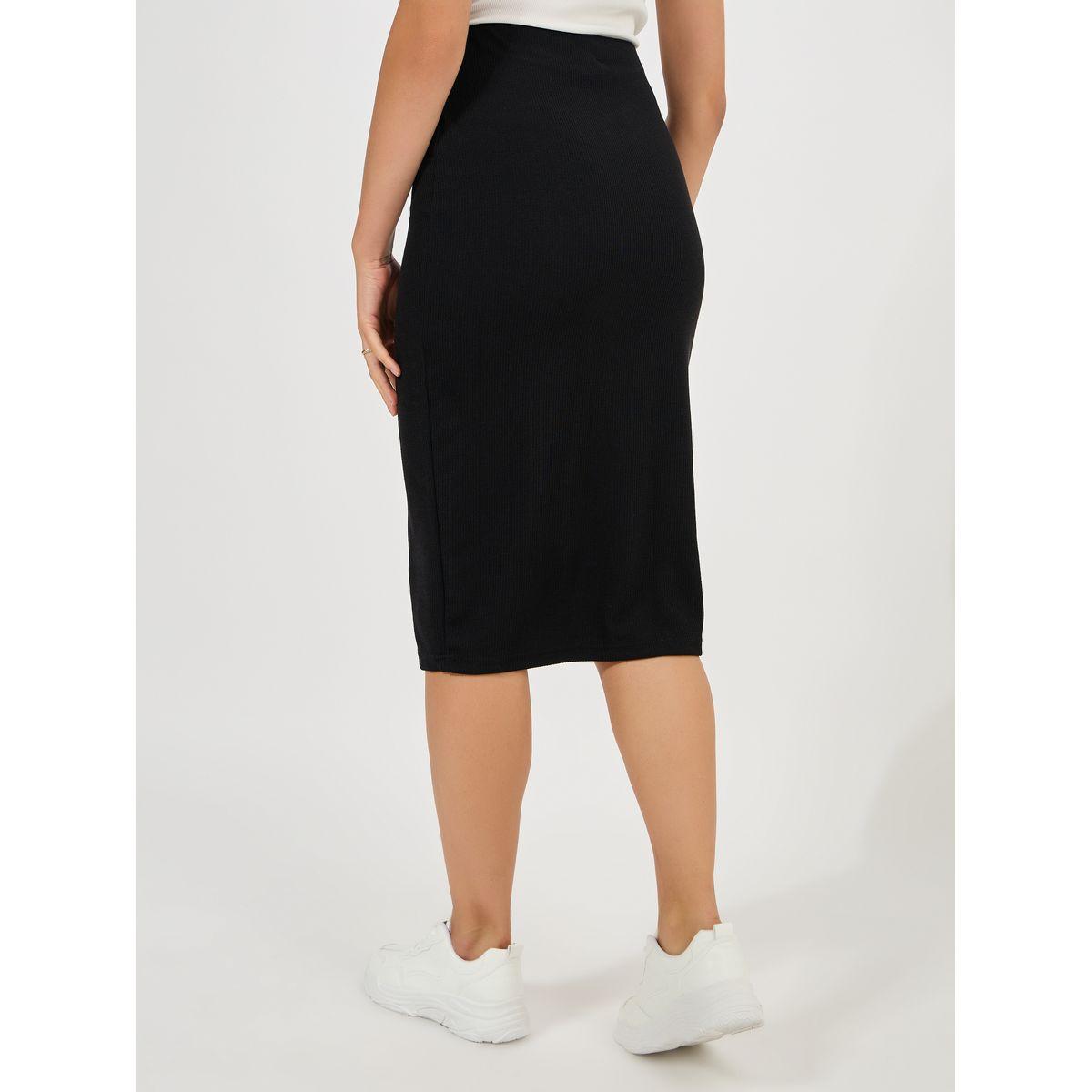 تنورة ميدي مضلعة مع خصر مطاطي-women-clothing-bottoms-skirts-image-4