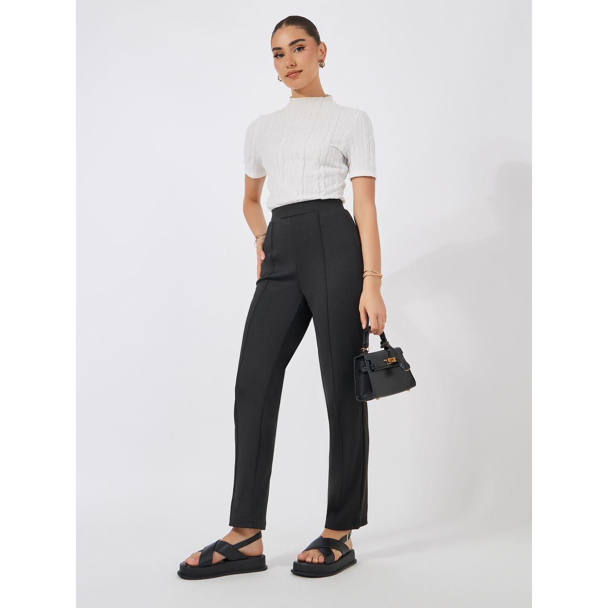بنطال بطول الكاحل مع تفاصيل محزوزة-women-clothing-bottoms-trousers-image-2