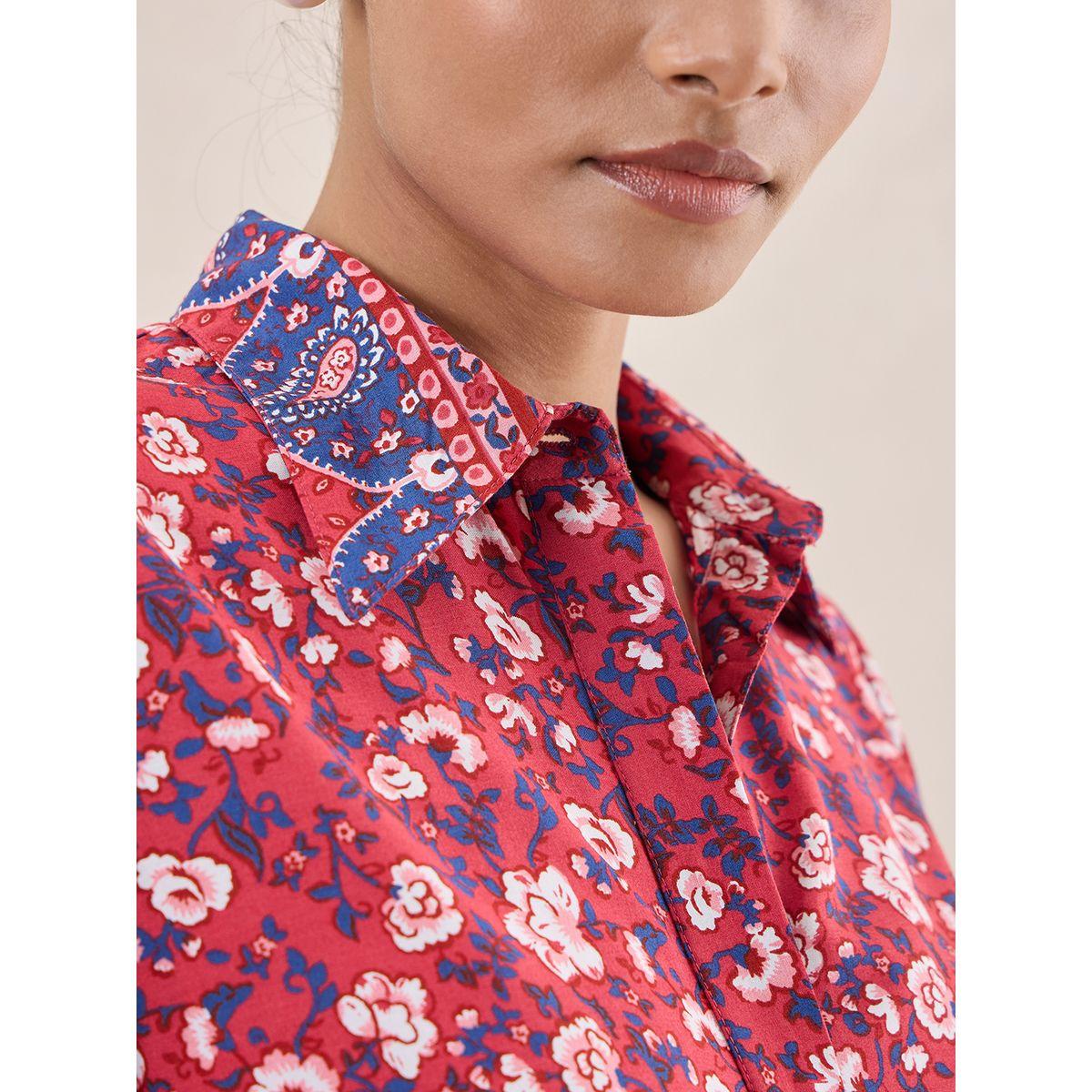طقم منسق من بنطال مع بلوزة مطبعة بزهور فِميلا × ستايلي-women-clothing-coordsets-image-6