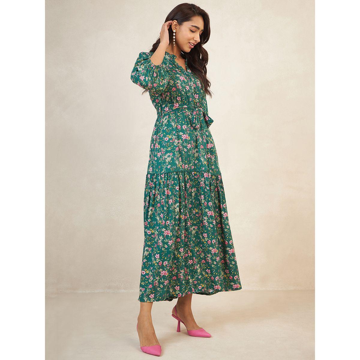 Femmella X Styli  Notch Neck Floral Print A-Line Maxi Dress-women-clothing-dresses-image-2
