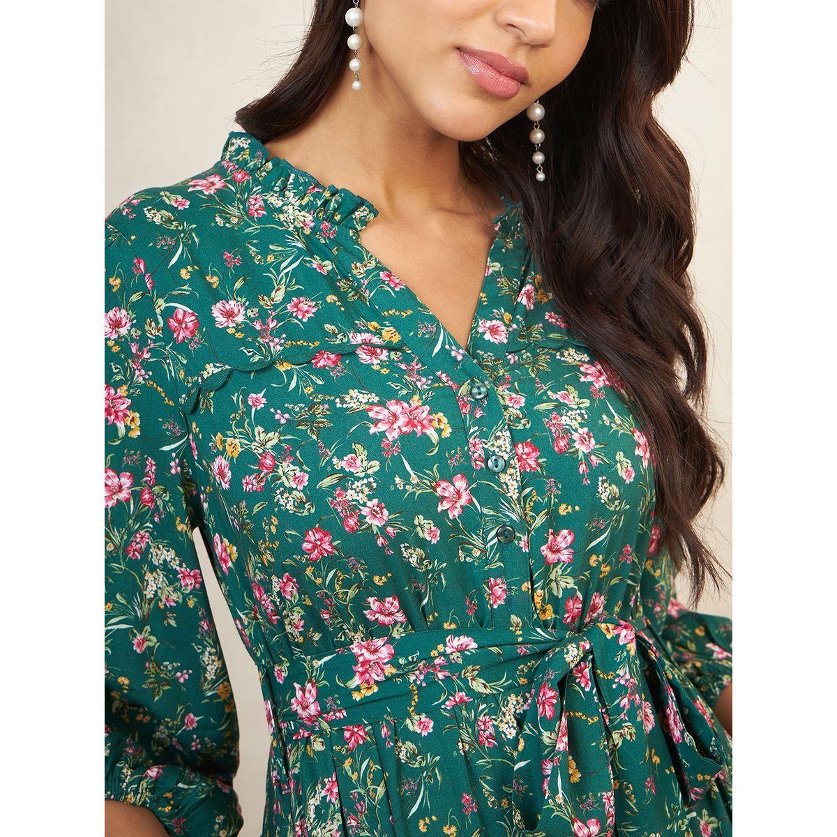 Femmella X Styli  Notch Neck Floral Print A-Line Maxi Dress-women-clothing-dresses-image-3