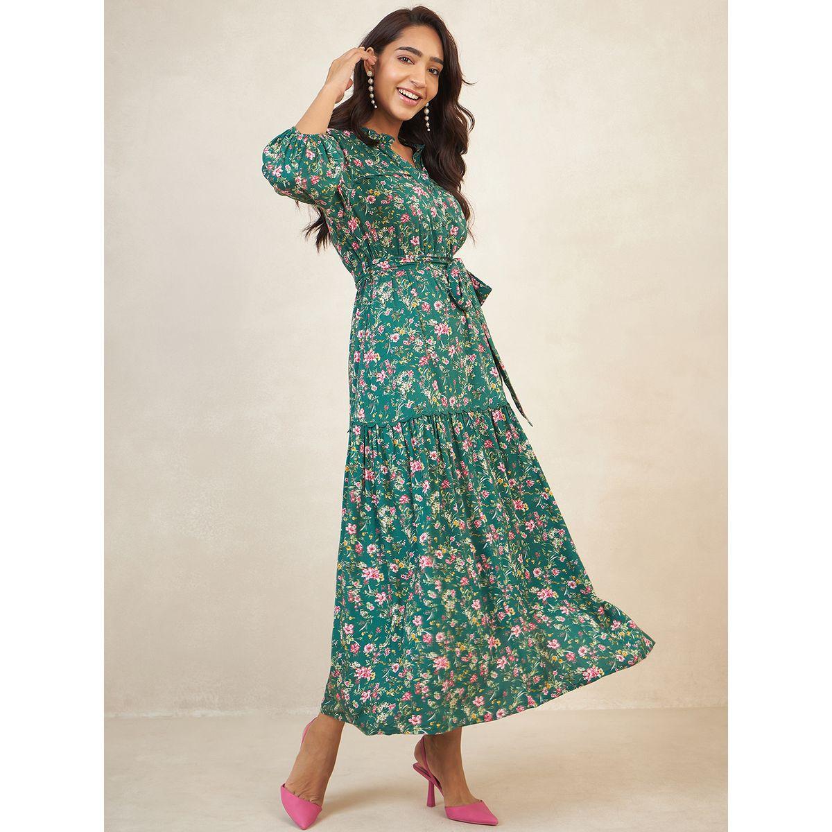 Femmella X Styli  Notch Neck Floral Print A-Line Maxi Dress-women-clothing-dresses-image-5