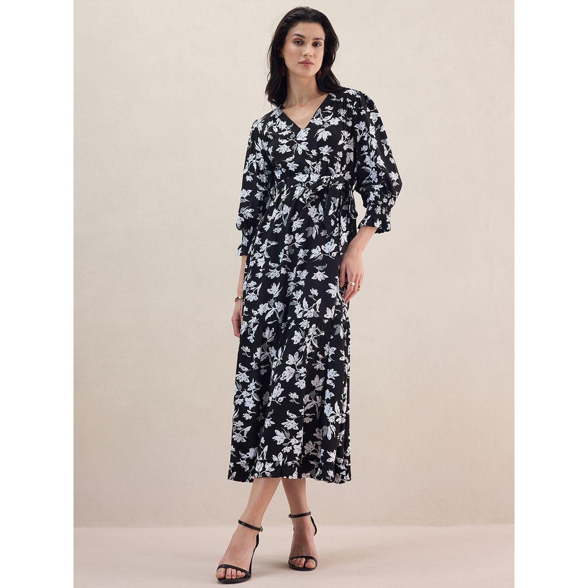 Femmella X Styli  Floral Printed Tiered Midi Dress-women-clothing-dresses-image-1
