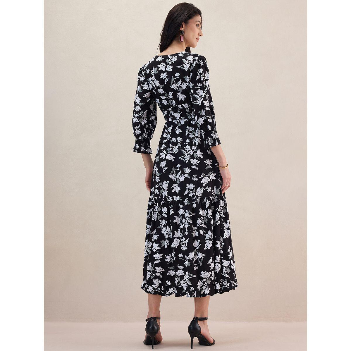 Femmella X Styli  Floral Printed Tiered Midi Dress-women-clothing-dresses-image-3