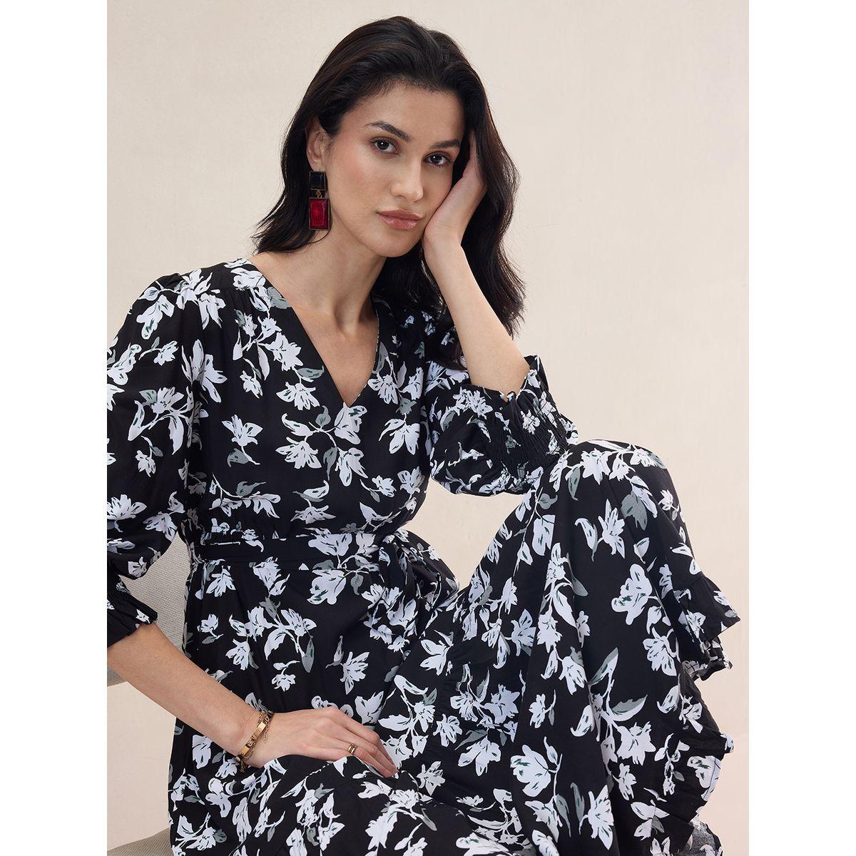 فستان ميدي مطبع بزهور مع كسرات فِميلا × ستايلي-women-clothing-dresses-image-6