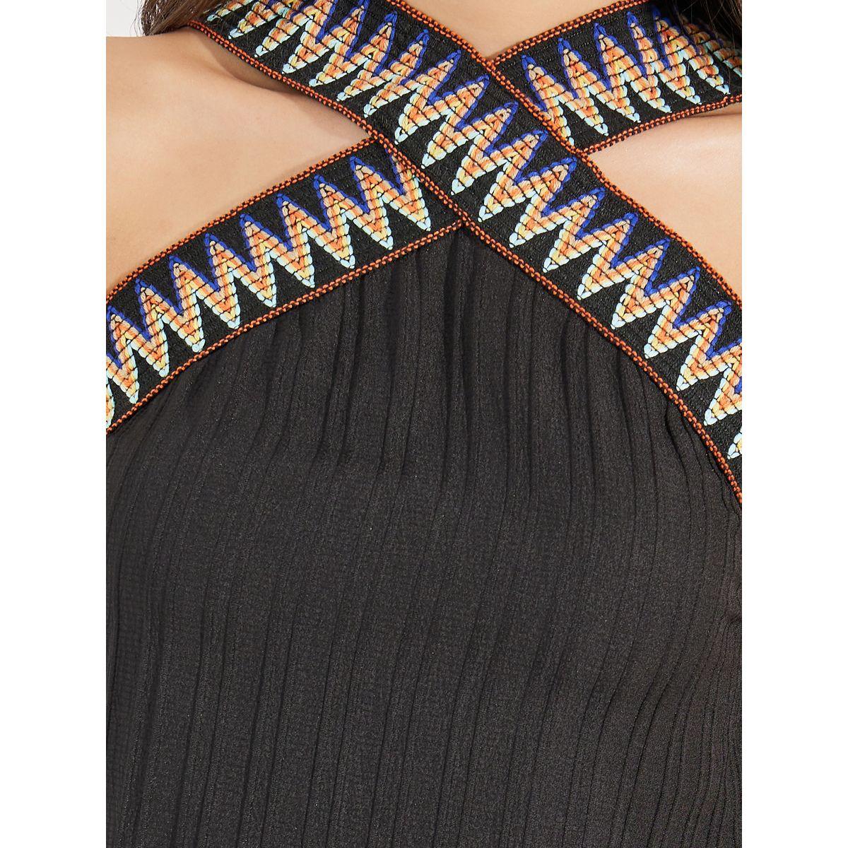 Colorful X Styli  Chevron Pattern Criss-Cross Textured Top-women-clothing-shirtsandblouses-blouses-image-3