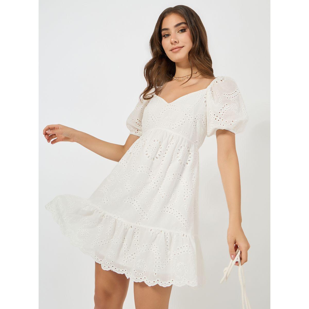 فستان سكاتر قصير بياقة على شكل قلب كولورفول × ستايلي-women-clothing-dresses-image-1