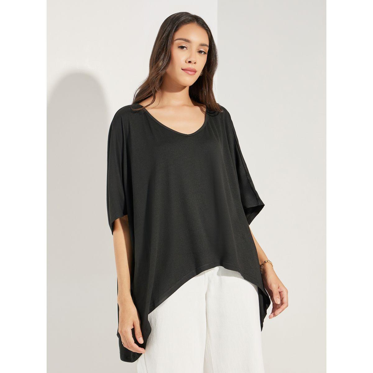 Colorful X Styli  Oversized V Neck Batwing Sleeves Top-women-clothing-shirtsandblouses-blouses-image-1