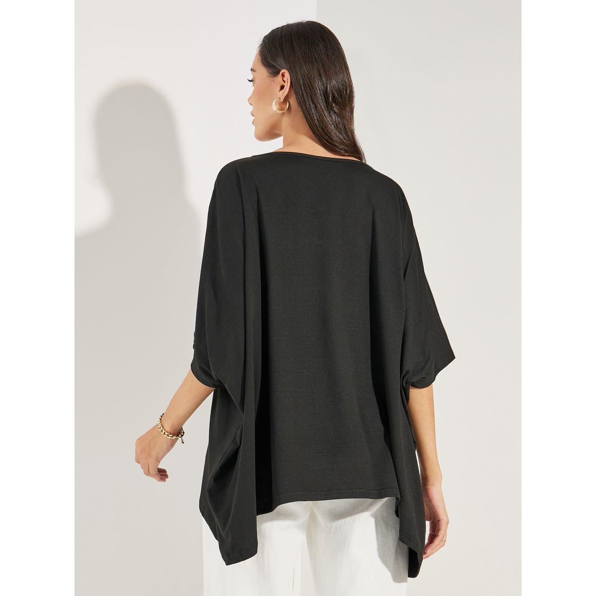 Colorful X Styli  Oversized V Neck Batwing Sleeves Top-women-clothing-shirtsandblouses-blouses-image-4