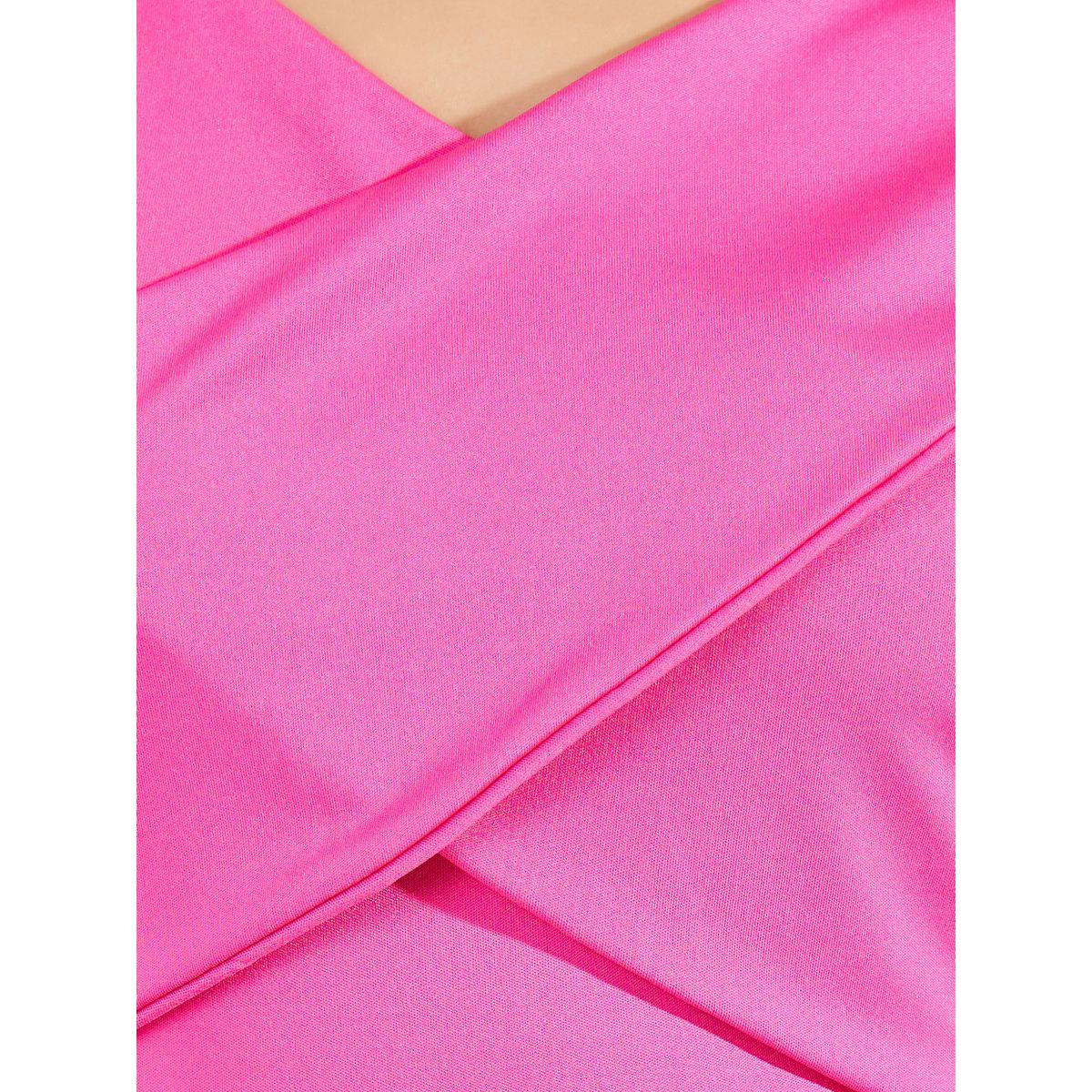 فستان بديكون بطول الركبة ونمط كروس كولورفول × ستايلي-women-clothing-dresses-image-3
