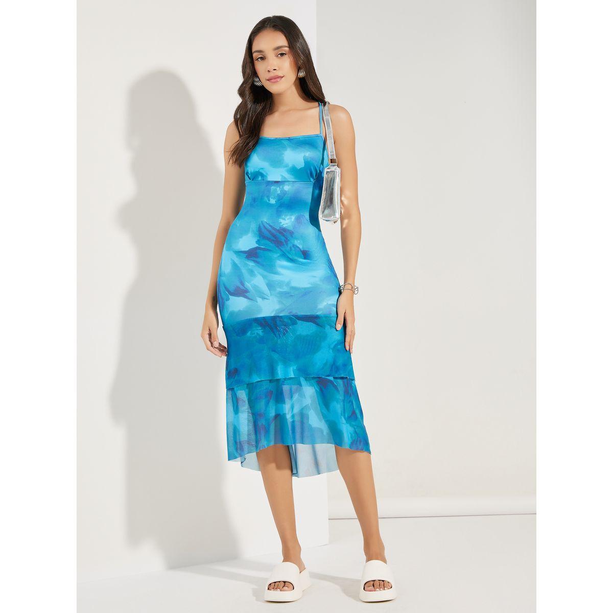 فستان ميدي بحمالات مع طبقات واربطة كولورفول × ستايلي-women-clothing-dresses-image-1