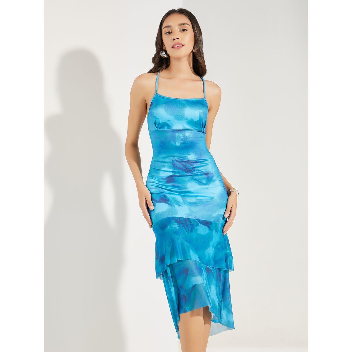 فستان ميدي بحمالات مع طبقات واربطة كولورفول × ستايلي-women-clothing-dresses-image-2