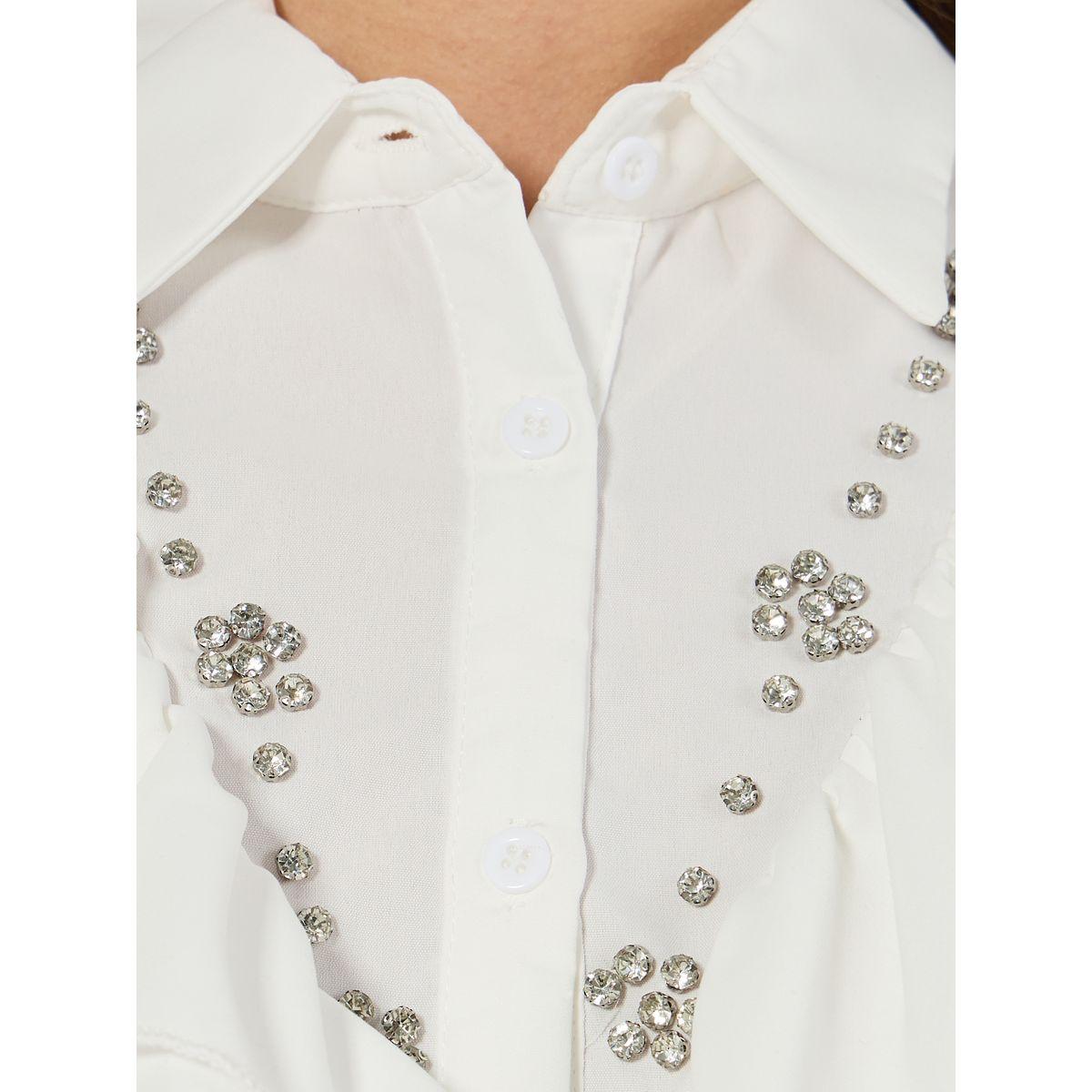 Colorful X Styli  Embellished Double Layered Ruffle Shirt-women-clothing-shirtsandblouses-shirts-image-4