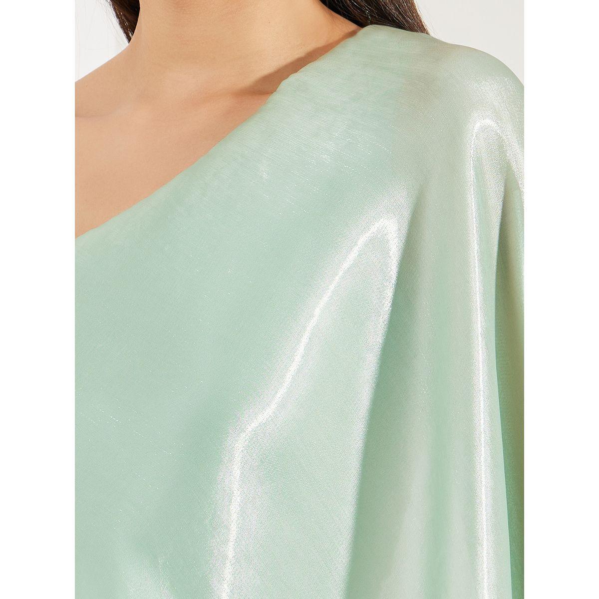 Colorful X Styli  Draped One Shoulder Sleeves Maxi Dress-women-clothing-dresses-image-3